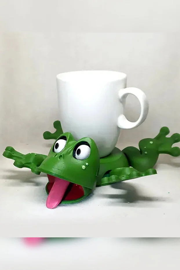 Eğlenceli Kurbağa Bardak Tutucu – Sevimli 3D Dekoratif Bardak Standı